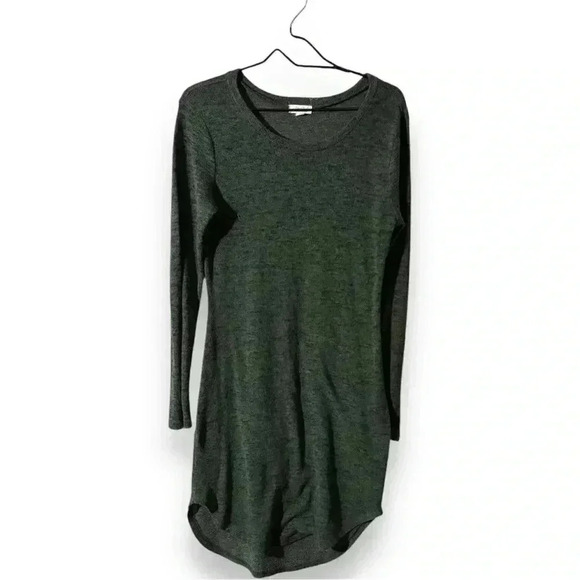 Ultra Flirt Size Large Green Lightweight Long Sleeve Simple Midi Sweater Dress - Picture 6 of 15